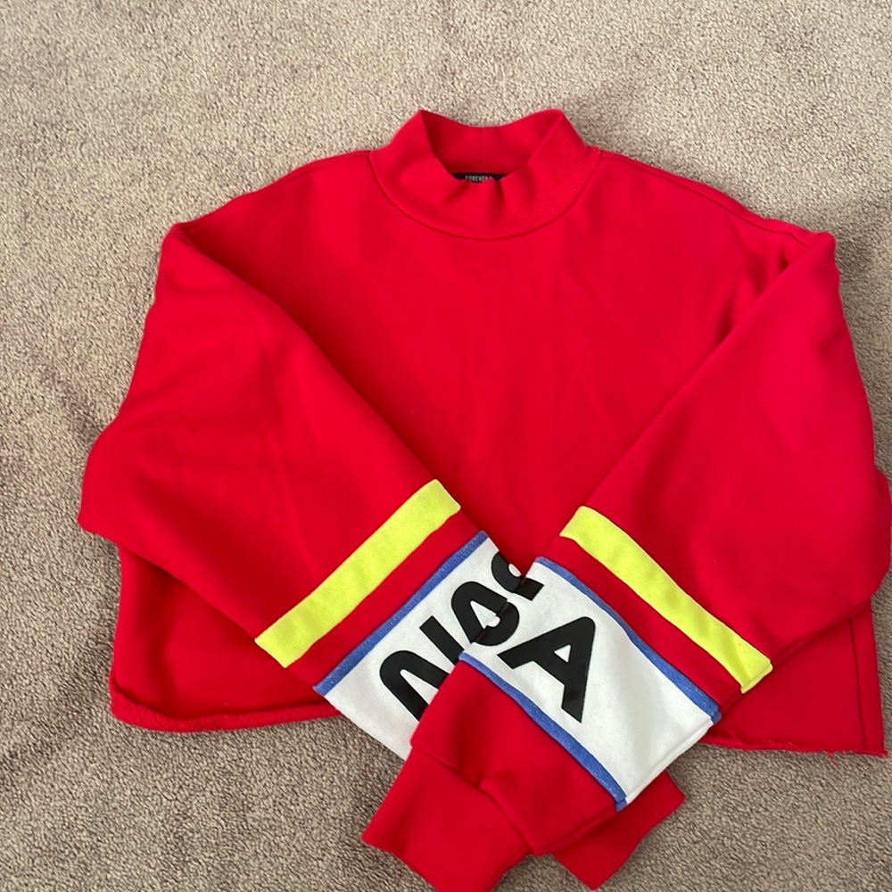long sleeve nasa cropped crewneck